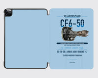 Thumbnail for CF6-50 design on light blue ipad tablet case