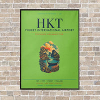 Thumbnail for Phuket International Airport HKT vertical canvas print - framed - light green background