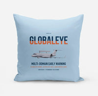 Thumbnail for Saab GlobalEye design on light blue pillow