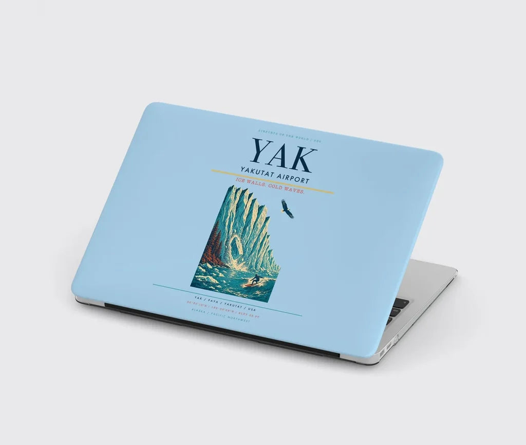 Yakutat Airport (YAK) design on light blue MacBook case