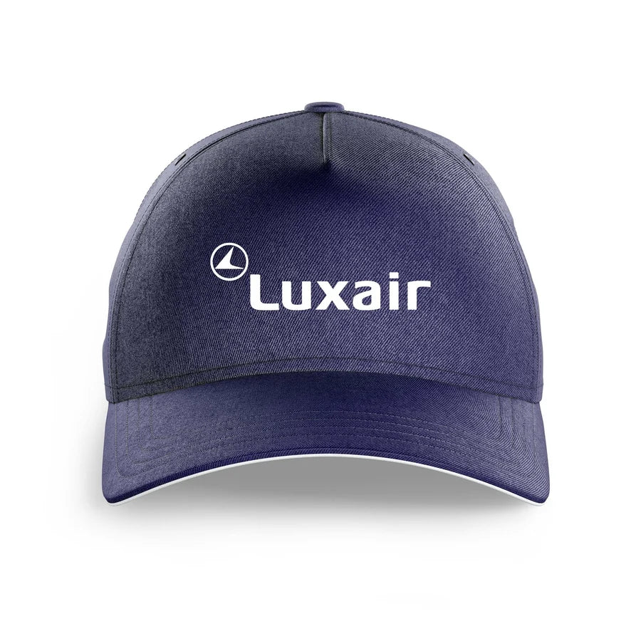 Luxair logo printed on dark blue cap