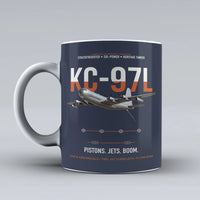 Thumbnail for KC-97L STRATOFREIGHTER design on dark blue ceramic mug, double-side print