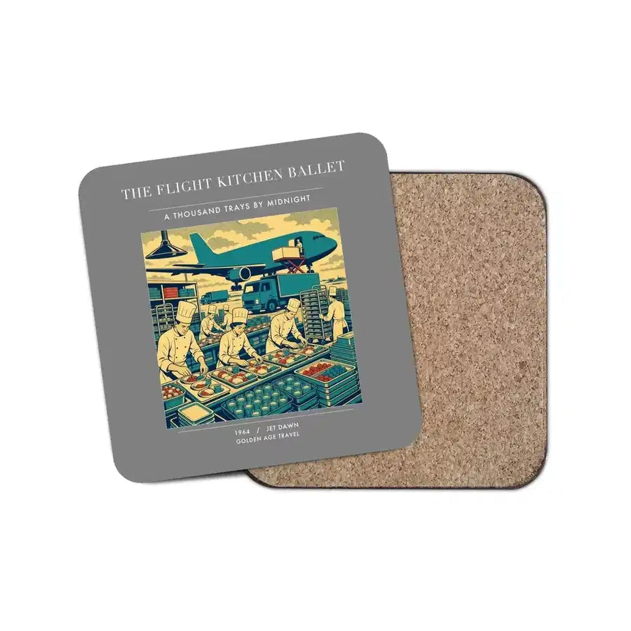 The Flight Kitchen Ballet - Designed Coasters design on gray 1-piece