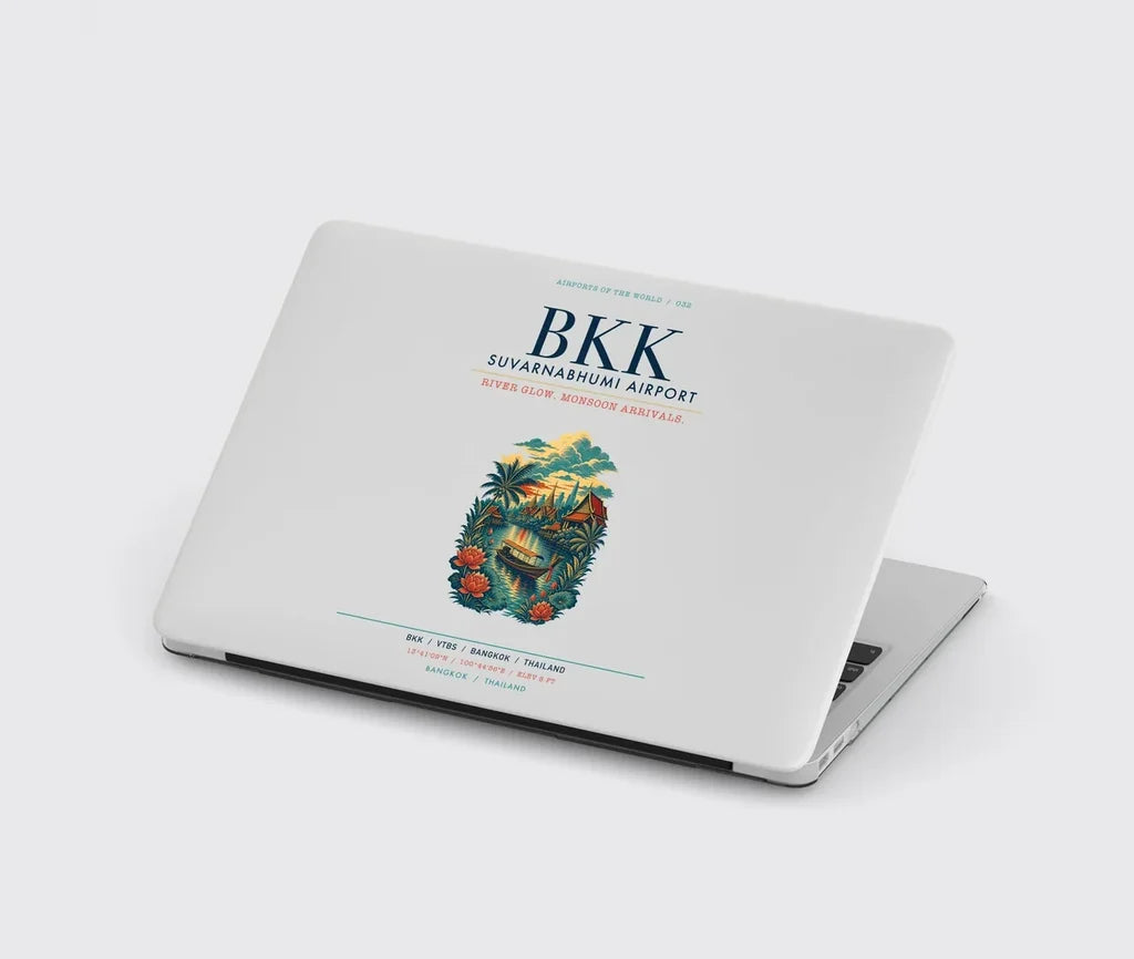 Bangkok Suvarnabhumi Airport (BKK) design on light gray MacBook case