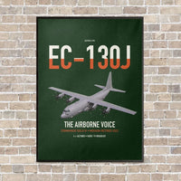 Thumbnail for EC-130J Commando Solo III vertical canvas print - framed - dark green background