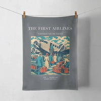 Thumbnail for VINTAGE G4048 - The First Airlines - Designed Towels design on gray