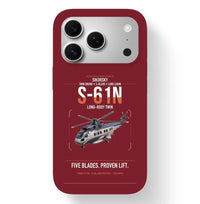 Thumbnail for Sikorsky S-61N design on dark red magsafe iphone case, for iPhone 17 Pro