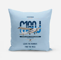 Thumbnail for Cessna 180J Skywagon design on light blue pillow