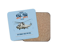 Thumbnail for Sikorsky SH-3H Sea King design on light blue 1 piece coaster
