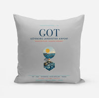 Thumbnail for Göteborg Landvetter Airport (GOT) design on light gray pillow