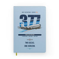Thumbnail for Boeing 377 Stratocruiser design on light blue notebook