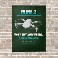Thumbnail for DJI Mini 2 vertical canvas print - framed - dark green background