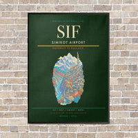 Thumbnail for Simikot Airport SIF - Canvas Framed - Dark Green
