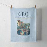 Thumbnail for Groningen Airport Eelde (GRQ) design on light blue towel