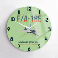 Thumbnail for F-A-18E Super Hornet design on light green no frame wall clock