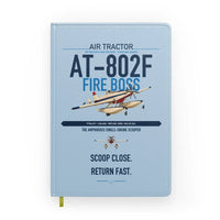Thumbnail for Air Tractor AT-802F Fire Boss design on light blue notebook