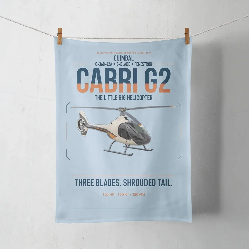 Guimbal Cabri G2 design on light blue towel