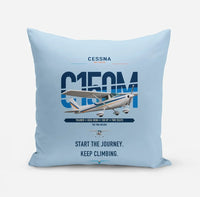 Thumbnail for Cessna 150M design on light blue pillow