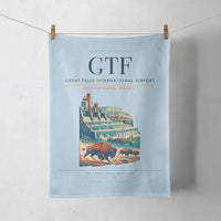 Thumbnail for Great Falls International Airport (GTF) design on light blue towel