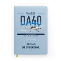 Thumbnail for Diamond DA40 design on light blue notebook