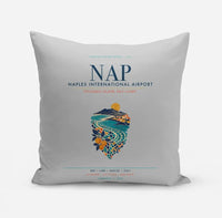 Thumbnail for Naples International Airport (NAP) design on light gray pillow