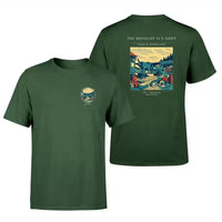 Thumbnail for VINTAGE G4284 - The Midnight Sun Shift - Double-Side T-Shirt design on darkgreen double side t shirt