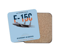 Thumbnail for F-15C Eagle Air Superiority No Substitute design on light blue 1 piece coaster