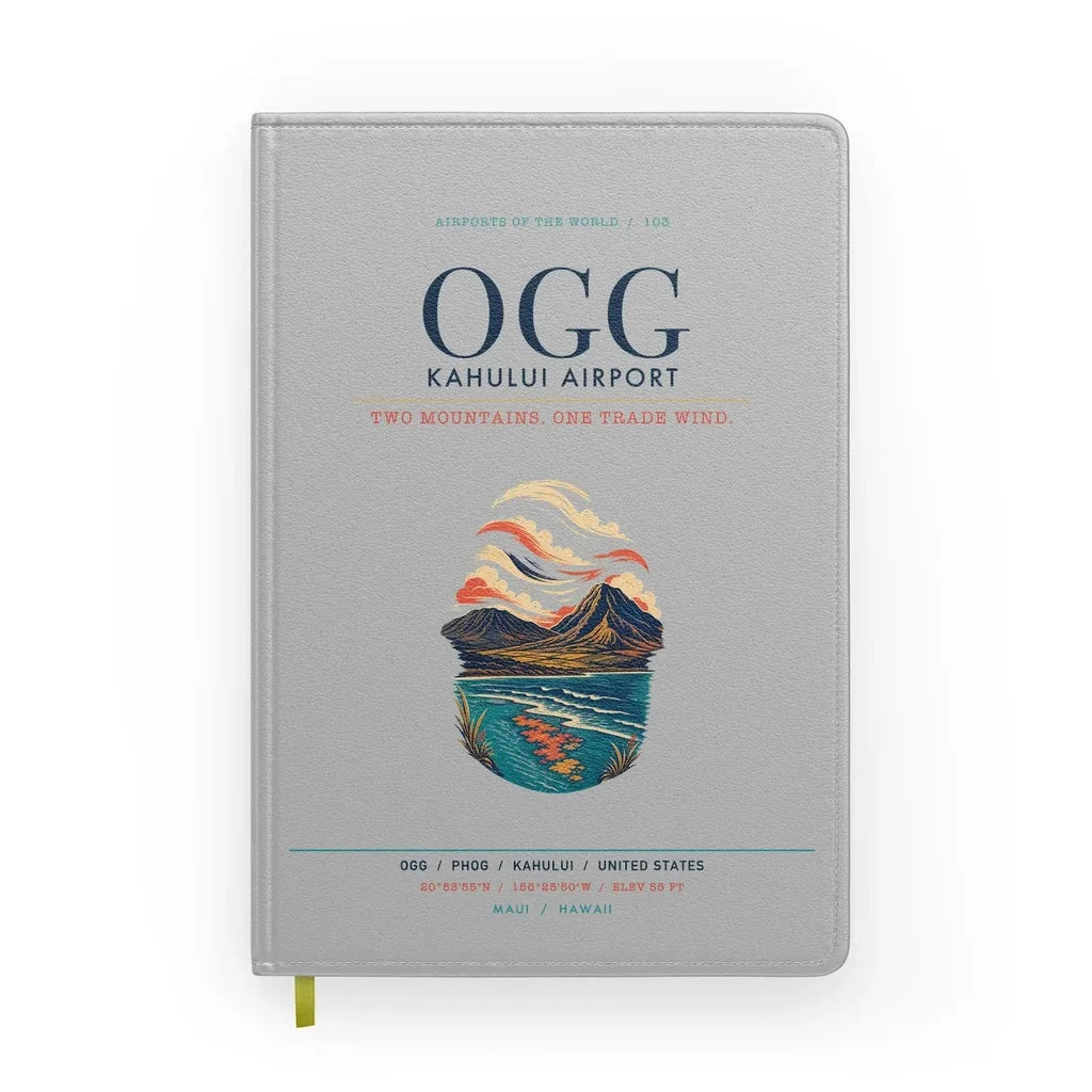 Kahului Airport (OGG) design on light gray notebook