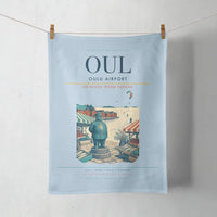 Thumbnail for Oulu Airport (OUL) design on light blue towel