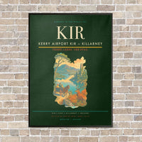 Thumbnail for Kerry Airport KIR — Killarney vertical canvas print - framed - dark green background