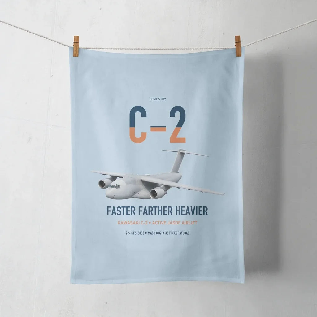 Kawasaki C-2 design on light blue towel