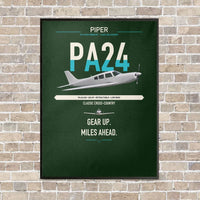 Thumbnail for Piper PA-24-250 Comanche 250 vertical canvas print - framed - dark green background
