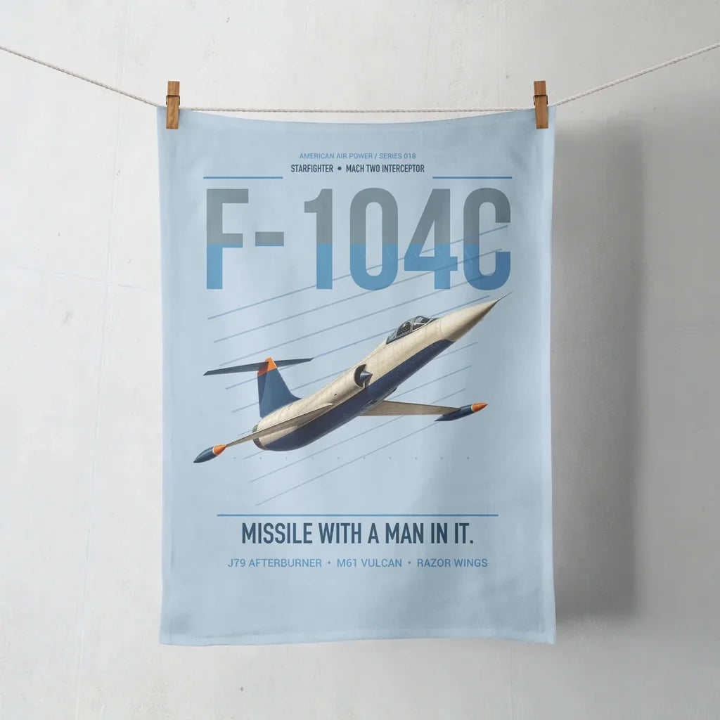 F-104C Starfighter design on light blue towel