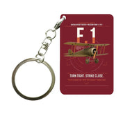 Thumbnail for Sopwith Camel F.1 design on dark red designed key chain, double-side print