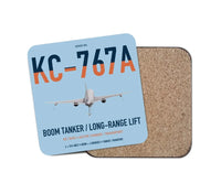 Thumbnail for Boeing KC-767A design on light blue 1 piece coaster