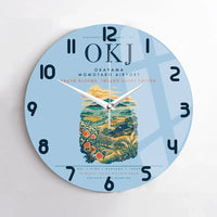 Thumbnail for Okayama Momotaro Airport (OKJ) design on light blue no frame wall clock