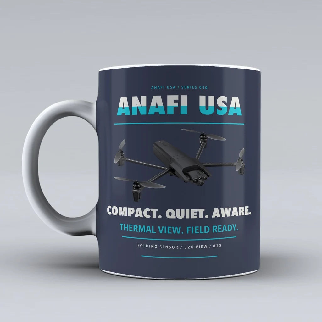 ANAFI USA Mug design on dark blue parrot