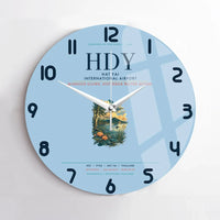 Thumbnail for Hat Yai International Airport (HDY) design on light blue no frame wall clock