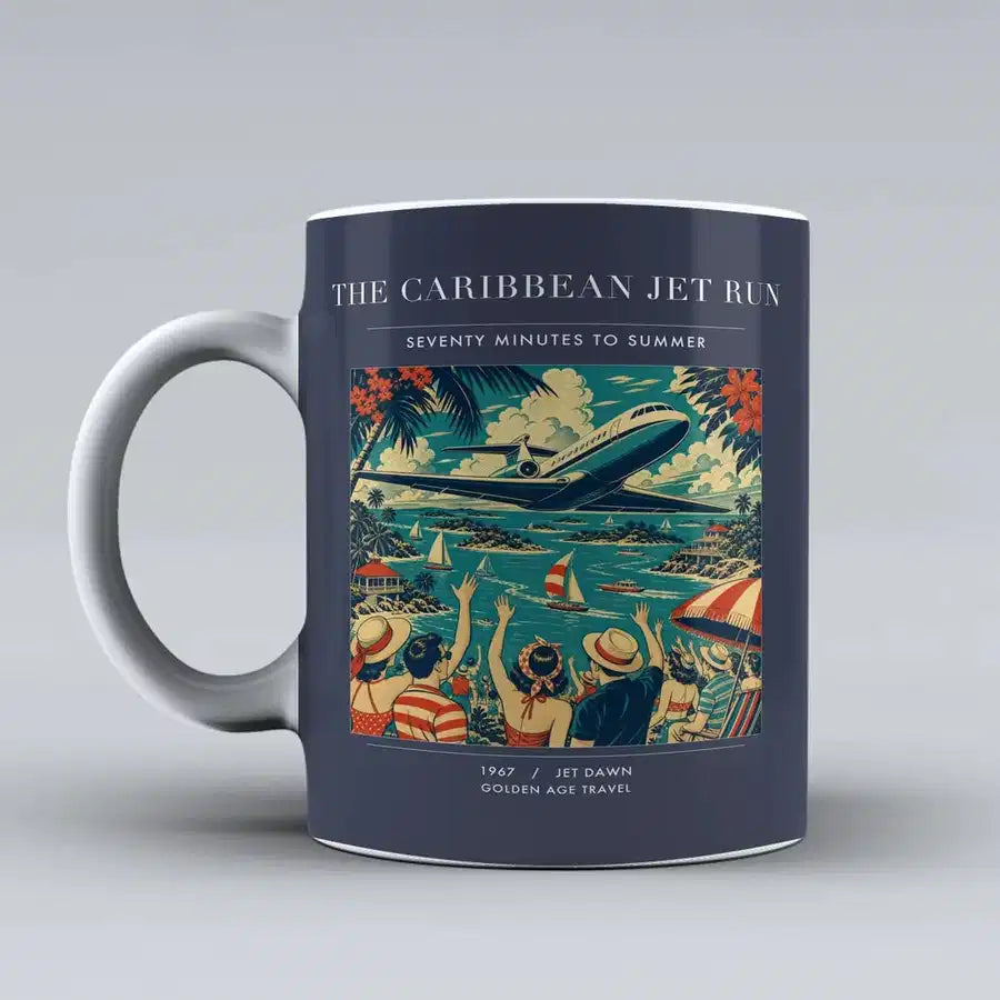 VINTAGE G4122 - The Caribbean Jet Run - Ceramic Mug design on darkblue