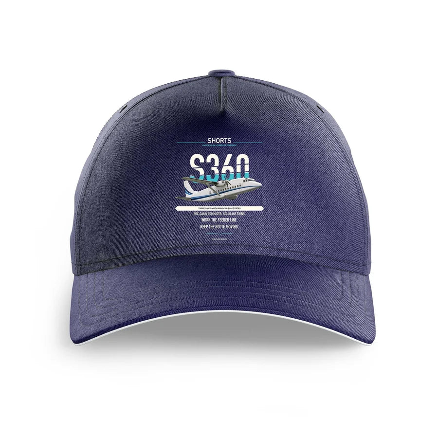 Shorts 360-300 design on dark blue printed hat