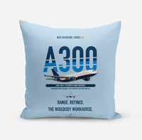 Thumbnail for Airbus A300-600R design on light blue pillow