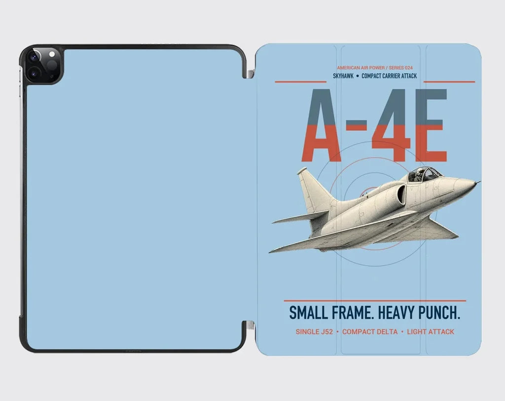 A-4E Skyhawk design on light blue ipad tablet case