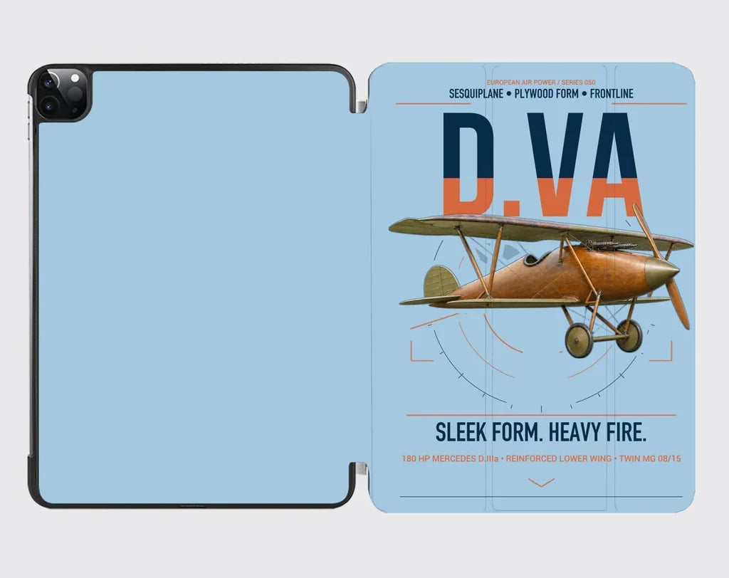 Albatros D.Va design on light blue ipad tablet case