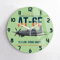 Thumbnail for AT-6E Wolverine Light Attack design on light green no frame wall clock