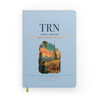 Thumbnail for Turin Airport (TRN) design on light blue notebook