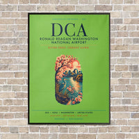 Thumbnail for Ronald Reagan Washington National Airport DCA vertical canvas print - framed - light green background