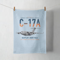 Thumbnail for C-17A Globemaster III design on light blue towel