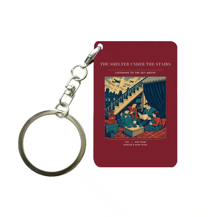 VINTAGE G4533 - The Shelter Under The Stairs - Designed Key Chain design on darkred