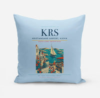 Thumbnail for Kristiansand Airport, Kjevik (KRS) design on light blue pillow