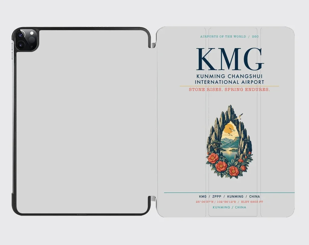 Kunming Changshui International Airport (KMG) design on light gray ipad tablet case